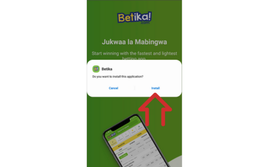 Betika Downloading App Step 3