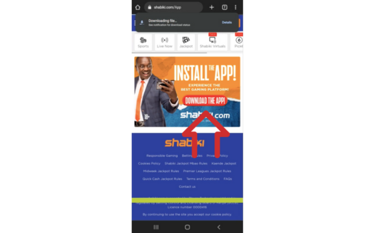 Shabiki App Download Step 2