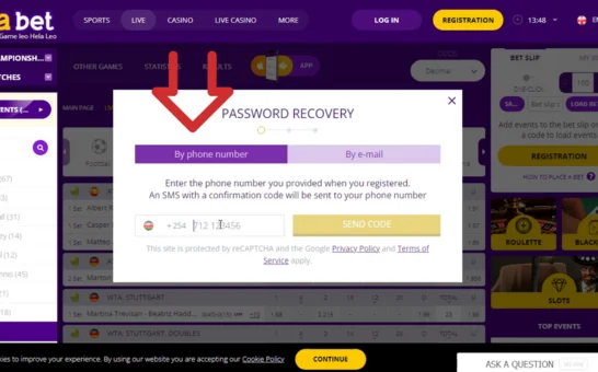 Helabet Password Recovery Step 2