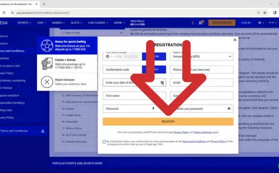 Paripesa Registration Step 3